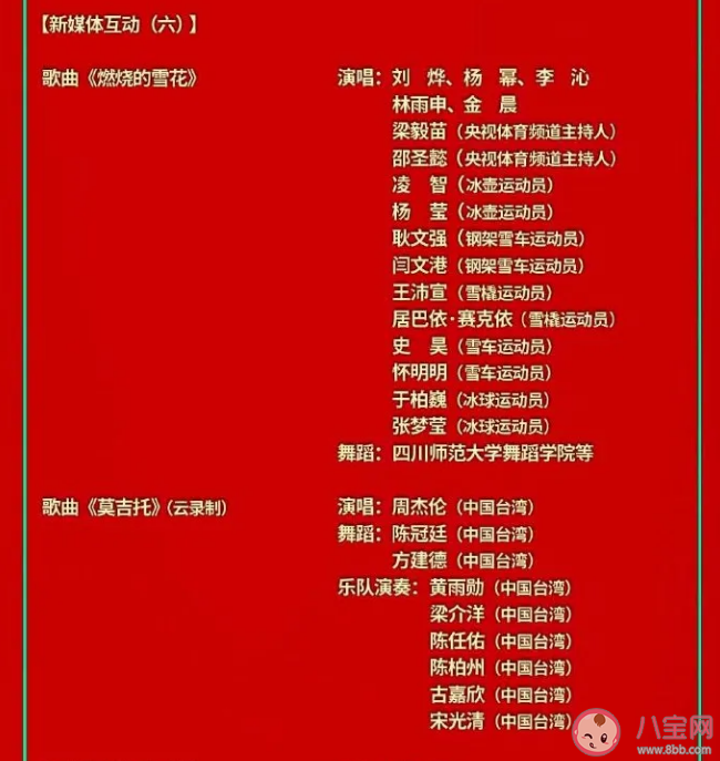 2021央视春晚节目单(官宣)