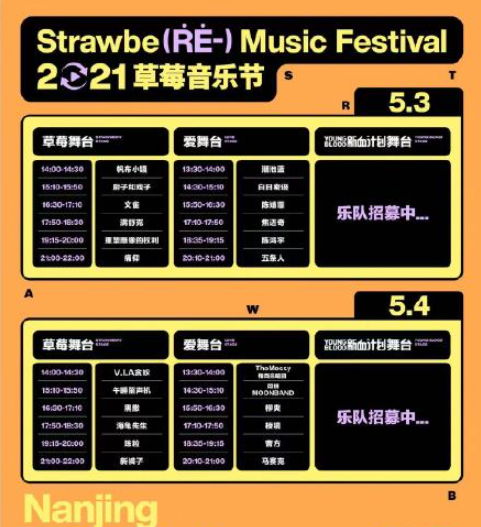 2021南京草莓音乐节有哪些阵容
