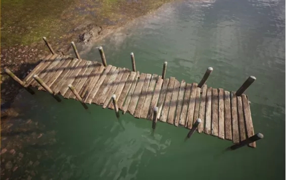 maya如何制作湖边小桥