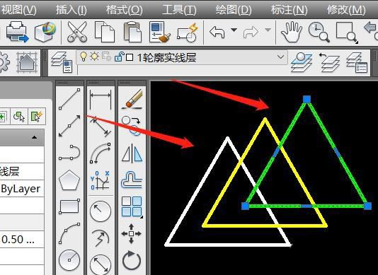 cad多层三角形图形怎么画的